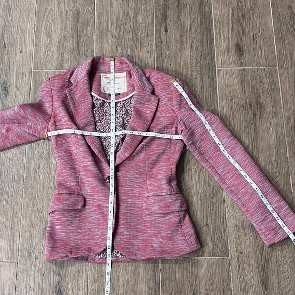 Anthropologie Blazer Jacket Cartonnier Pink Tonal Floral Inside Coat Cottagecore - Picture 9 of 11